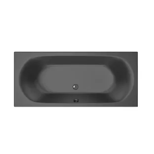 Xenz Cuba Built-in bath acrylic with bath legs - overflow hole - without drain - bath - 180x80 cm - Ebony (black matt)