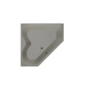 Xenz Cyprus Built-in bath acrylic with bath legs - overflow hole - without drain - corner bath - 145x145 cm - Cement matt