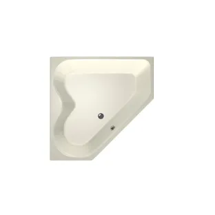 Xenz Cyprus Built-in bath acrylic with bath legs - overflow hole - without drain - corner bath - 145x145 cm - Pergamon