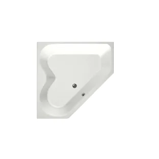 Xenz Cyprus Built-in bath acrylic with bath legs - overflow hole - without drain - corner bath - 145x145 cm - Matt white