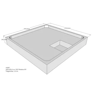 Xenz Shower tray support for Mariana 100x100x14 cm - Polystyrene - White