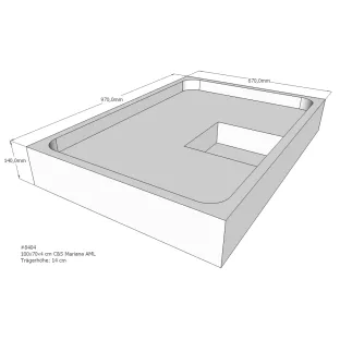 Xenz Shower tray support for Mariana 100x70x14 cm - Polystyrene - White