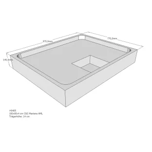 Xenz Shower tray support for Mariana 100x80x14 cm - Polystyrene - White