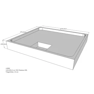 Xenz Shower tray support for Mariana 110x100x14 cm - Polystyrene - White