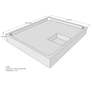 Xenz Shower tray support for Mariana 110x90x14 cm - Polystyrene - White