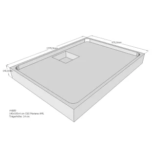 Xenz Shower tray support for Mariana 140x100x14 cm - Polystyrene - White