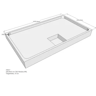 Xenz Shower tray support for Mariana 150x90x14 cm - Polystyrene - White