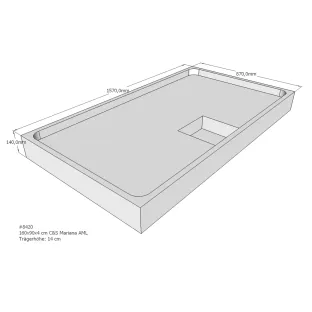 Xenz Shower tray support for Mariana 160x90x14 cm - Polystyrene - White