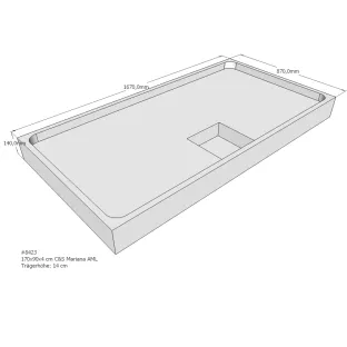 Xenz Shower tray support for Mariana 170x90x14 cm - Polystyrene - White