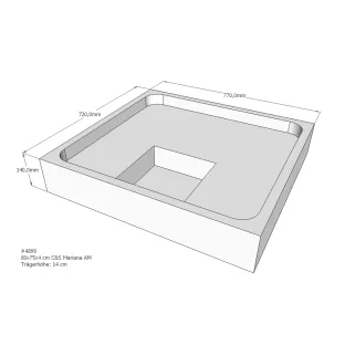 Xenz Shower tray support for Mariana 80x75x14 cm - Polystyrene - White