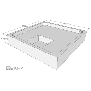 Xenz Shower tray support for Mariana 80x80x14 cm - Polystyrene - White