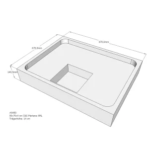 Xenz Shower tray support for Mariana 90x70x14 cm - Polystyrene - White