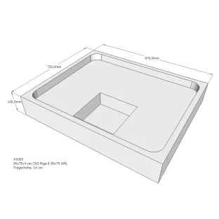 Xenz Shower tray support for Mariana 90x75x14 cm - Polystyrene - White