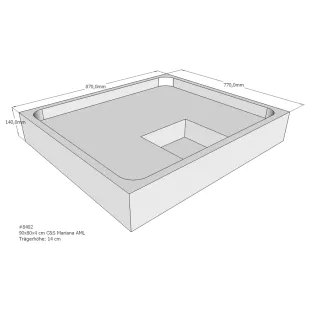 Xenz Shower tray support for Mariana 90x80x14 cm - Polystyrene - White