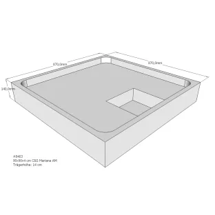 Xenz Shower tray support for Mariana 90x90x14 cm - Polystyrene - White