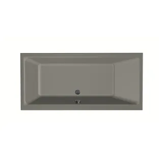 Xenz Kristal Built-in bath acrylic with bath legs - overflow hole - without drain - bath - 160x75 cm - Cement matt