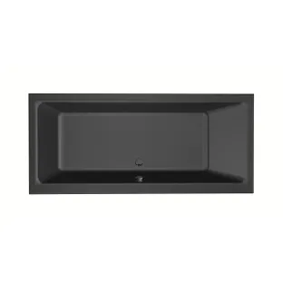 Xenz Kristal Built-in bath acrylic with bath legs - overflow hole - without drain - bath - 180x80 cm - Ebony (black matt)