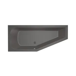 Xenz Lagoon Compact Built-in bath acrylic with bath legs - overflow hole - without drain - corner bath left - 160x75 cm - Anthracite matt