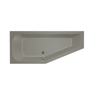 Xenz Lagoon Compact Built-in bath acrylic with bath legs - overflow hole - without drain - corner bath left - 160x75 cm - Cement matt