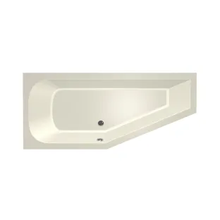 Xenz Lagoon Compact Built-in bath acrylic with bath legs - overflow hole - without drain - corner bath left - 160x75 cm - Pergamon