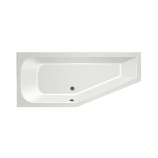 Xenz Lagoon Compact Built-in bath acrylic with bath legs - overflow hole - without drain - corner bath left - 160x75 cm - White matt