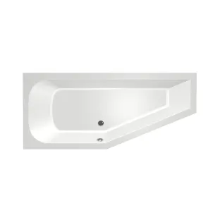 Xenz Lagoon Compact Built-in bath acrylic with bath legs - overflow hole - without drain - corner bath left - 160x75 cm - White