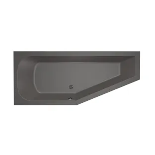 Xenz Lagoon Compact Built-in bath acrylic with bath legs - overflow hole - without drain - corner bath left - 170x75 cm - Anthracite matt