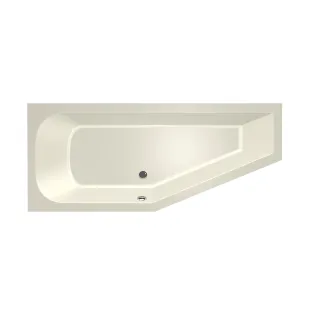 Xenz Lagoon Compact Built-in bath acrylic with bath legs - overflow hole - without drain - corner bath left - 170x75 cm - Pergamon