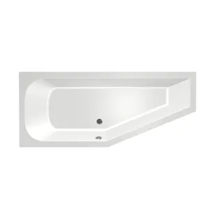 Xenz Lagoon Compact Built-in bath acrylic with bath legs - overflow hole - without drain - corner bath left - 170x75 cm - White