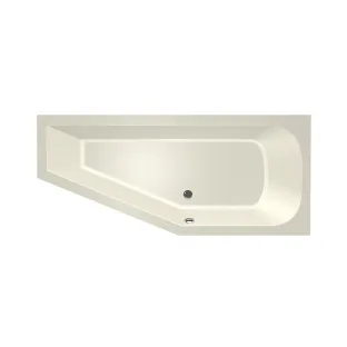 Xenz Lagoon Compact Built-in bath acrylic with bath legs - overflow hole - without drain - corner bath right - 160x75 cm - Pergamon