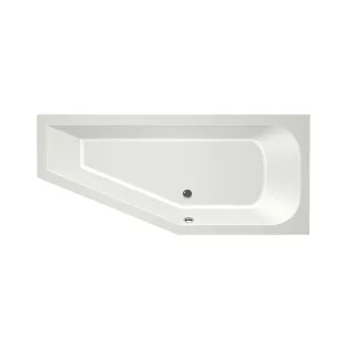 Xenz Lagoon Compact Built-in bath acrylic with bath legs - overflow hole - without drain - corner bath right - 160x75 cm - White matt