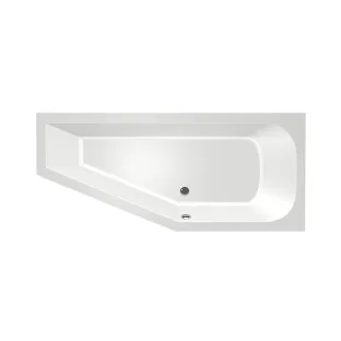 Xenz Lagoon Compact Built-in bath acrylic with bath legs - overflow hole - without drain - corner bath right - 160x75 cm - White