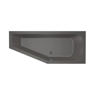 Xenz Lagoon Compact Built-in bath acrylic with bath legs - overflow hole - without drain - corner bath right - 170x75 cm - Anthracite matt