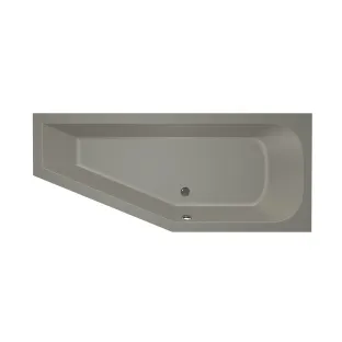 Xenz Lagoon Compact Built-in bath acrylic with bath legs - overflow hole - without drain - corner bath right - 170x75 cm - Cement matt