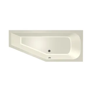 Xenz Lagoon Compact Built-in bath acrylic with bath legs - overflow hole - without drain - corner bath right - 170x75 cm - Pergamon