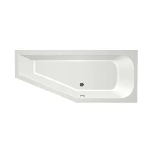 Xenz Lagoon Compact Built-in bath acrylic with bath legs - overflow hole - without drain - corner bath right - 170x75 cm - Matt white