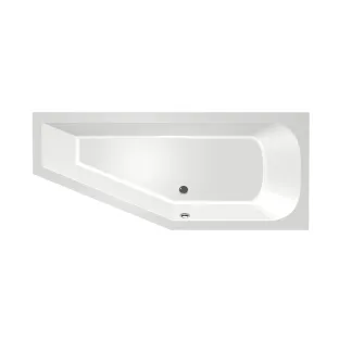 Xenz Lagoon Compact Built-in bath acrylic with bath legs - overflow hole - without drain - corner bath right - 170x75 cm - White