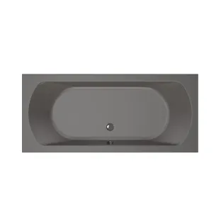 Xenz Lagoon Built-in bath acrylic with bath legs - overflow hole - without drain - bath - 180x80 cm - Anthracite matt