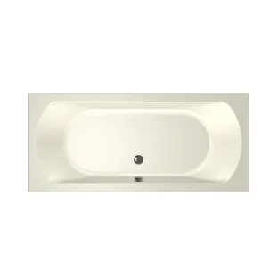 Xenz Lagoon Built-in bath acrylic with bath legs - overflow hole - without drain - bath - 180x80 cm - Pergamon