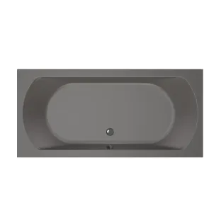 Xenz Lagoon Built-in bath acrylic with bath legs - overflow hole - without drain - bath - 190x90 cm - Anthracite matt