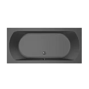 Xenz Lagoon Built-in bath acrylic with bath legs - overflow hole - without drain - bath - 190x90 cm - Ebony (black matt)