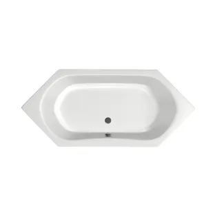 Xenz Lucia Built-in bath acrylic with bath legs - overflow hole - without drain - corner bath - 180x80 cm - White