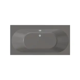 Xenz Madeira Built-in bath acrylic with bath legs - overflow hole - without drain - bath - 160x75 cm - Anthracite matt