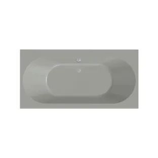 Xenz Madeira Built-in bath acrylic with bath legs - overflow hole - without drain - bath - 160x75 cm - Cement matt