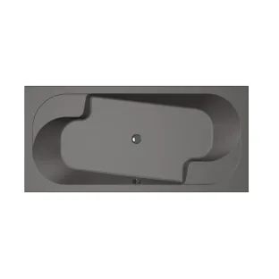 Xenz Pearl Built-in bath acrylic with bath legs - overflow hole - without drain - duo bath - 190x90 cm - Anthracite matt