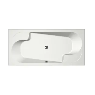 Xenz Pearl Built-in bath acrylic with bath legs - overflow hole - without drain - duo bath - 190x90 cm - White matt