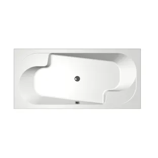 Xenz Pearl Built-in bath acrylic with bath legs - overflow hole - without drain - duo bath - 190x90 cm - White