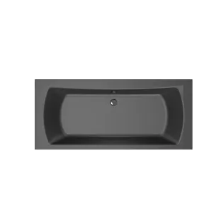 Xenz Robijn Built-in bath acrylic with bath legs - overflow hole - without drain - bath - 180x80 cm - Ebony (black matt)