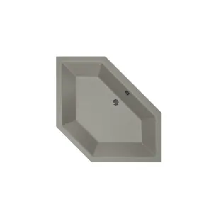 Xenz Society 145 Built-in bath acrylic with bath legs - overflow hole - without drain - corner bath - 145x145 cm - Cement matt