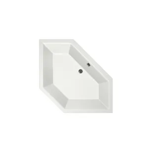 Xenz Society 145 Built-in bath acrylic with bath legs - overflow hole - without drain - corner bath - 145x145 cm - White matt